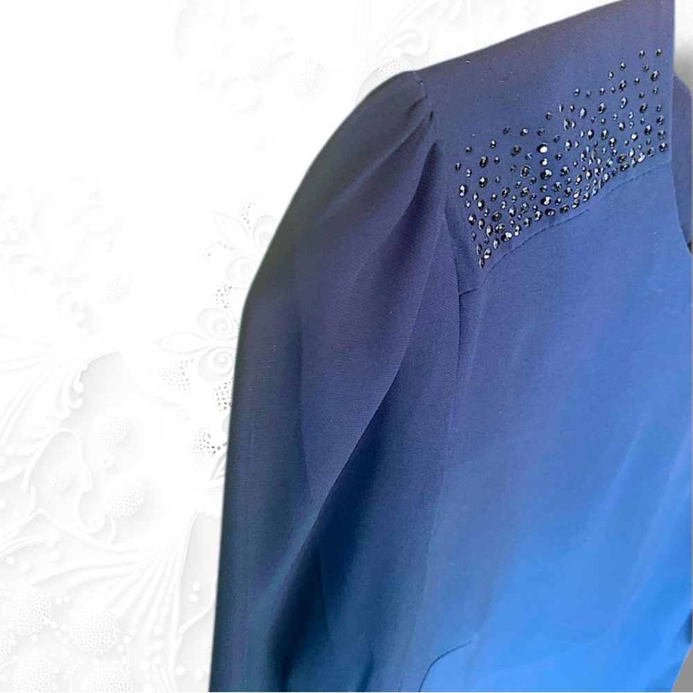 H&M Blue Blouse with Rhinestone size 8 (M) - Picture 4 of 6